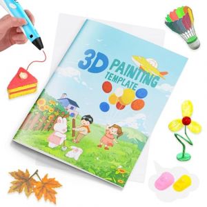 Livre de dessin Dayker avec impression 3D, 40 mod&egrave;les originaux de graffitis, pochoirs r&eacute;utilisables en papier &eacute;pais avec stylo 3D et planche en PVC pour No&euml;l, Thanksgiving, anniversaire, cadeau DIY (Dayker Stores, neuf)