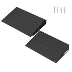 LIEKUMM Rampe de bord de porte, rampe d'accès, 5 cm, en aluminium, capacité de 5000 kg, pour la maison, les escaliers, le trottoir, 80 x 25,6 cm, collocable, noire (Liekumm, neuf)