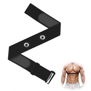 Ceinture Cardio R&eacute;glable (70 cm &agrave; 115 cm) pour Capteur Cardiaque Bluetooth Ant+ Bandeau Poitrine Noir Compatible avec Garmin, Wahoo, Polar H10 H9, Coospo, Bryton, Magene, Livlov, Ideal (CanJiaLiMao, neuf)