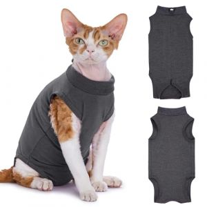 Cyponpy Combinaison de convalescence chirurgicale pour chat - Body pour chat - Body anti-l&eacute;chage avec fermeture &eacute;clair post-op&eacute;ratoire - Combinaison m&eacute;dicale de convalescence pour chaton - Combinaison (Cyponpy, neuf)