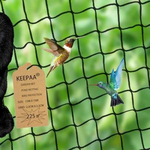Filet Anti Oiseaux Voliere - Filet Poules de Protection Mailles de 25mm x 25 mm - Polyvalente Filet Anti Pigeon pour Plante (15m x 15m) (KEEPAA EU, neuf)