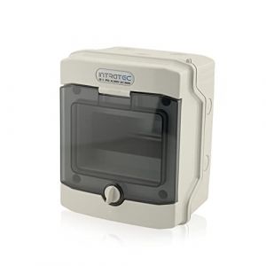 Intratec Tableau électrique extérieur, IP65 – Coffret de répartition pour jardin, cave, garage et extérieur, 1 rangées, 6 modules, 201 x 165 x 120 mm, gris, montage en saillie (Spitzenspannung Elektrotechnik, neuf)