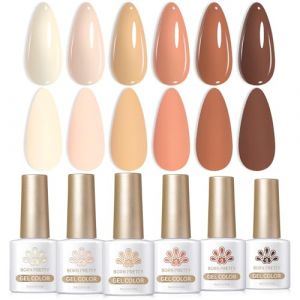 Born Pretty Vernis à ongles UV Nu - Brown Neutral Nude Pink Gel vernis à ongles Skin Tones Collection UV vernis manucure et ongles art DIY à la maison (Prettytown, neuf)