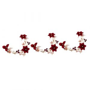 HAPINARY 3 Pièces Coiffe De Fleur Rouge Femmes Bandeau De Fleur Couronne De Fleurs Bandeau Coiffe Mariée Demoiselle D'Honneur Coiffe De Fleur Coiffe De Fleur De Mariage Mariages Coiffe De (Gan Gardner, neuf)