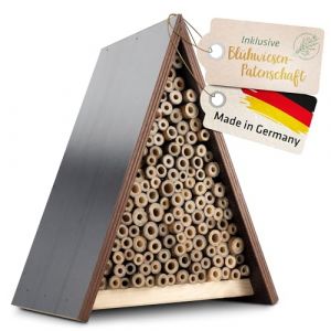 GARDIGO&reg; Ruche pour Abeilles Solitaires en Bois Naturel, H&ocirc;tel Maison, Nichoir Abeilles Ma&ccedil;onnes Sauvages, Pollinisation Jardin, Fabriqu&eacute; en Allemagne (tevigo gmbh, neuf)