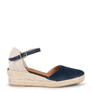 Espadrilles à Petit Talon en Cuir Marine EU 41 (miMaO, neuf)