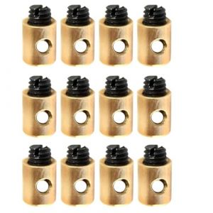 Serre cable, serre cable acier, Serre Cable velo Set de 12 Serre-serre Cable Velo Câbles de Gaz en Laiton pour Accélérateurs de Scooters et Motos,Compatibles avec Divers Véhicules et Outils de Jardin (Dengchaoshi, neuf)