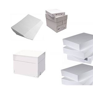 Lot de 5 rames de 500 feuilles de papier A4 blanc pour imprimantes photocopieuses White Paper 80 grammes &ndash; Ramette 500 feuilles (PoloItalia, neuf)