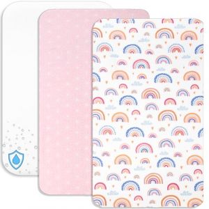 Lovely Hippo Draps Housses Cododo + 1 Al&egrave;se Prot&egrave;ge Matelas Compatible Chicco - Drap Housse Cododo 100% Coton - Al&egrave;se 100% Imperm&eacute;able (Arc-en-Ciel, 83 x 50 cm) (VRC Products France, neuf)