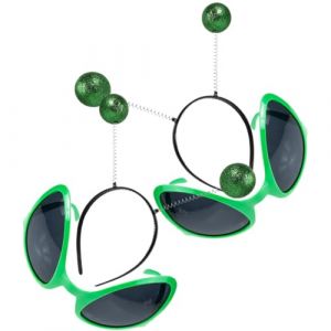 JOINPAYA Serrage-T&ecirc;te Antenne Martienne Vert 2 Pi&egrave;ces Lunettes Fantaisie Grises Accessoires de D&eacute;guisement Amusants 4 Pi&egrave;ces pour F&ecirc;tes et Cosplay Pack 2 Serrage-T&ecirc;tes et 2 Paires de (Leasndao, neuf)