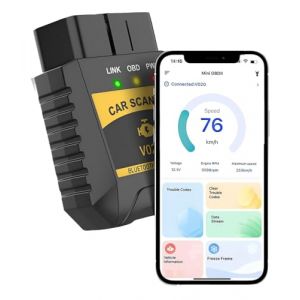 OBD2 Diagnostic Auto Valise Voiture, Bluetooth OBD Diagnostique Auto Multimarque, Diagnostic Voiture Système Moteur OBDII, Lecteur OBD Outils de Diagnostic Français Voiture pour Les Véhicule (XLAN-EU, neuf)