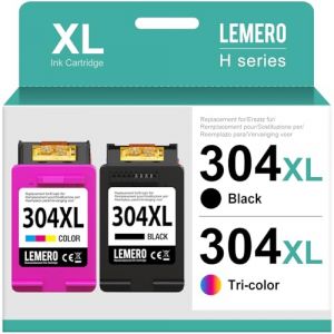 LEMERO 304XL Encre Compatibles pour Cartouche HP 304 XL d'encre Noir et Couleur pour HP DeskJet 3760 3762 3750 3733 2630 Envy 5030 5010 5032 5020(Noir/Couleur,2-Pack) (Vision Lab Office, neuf)