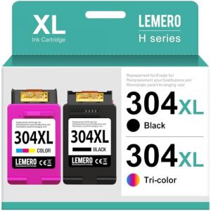 LEMERO 304XL Encre Compatibles pour Cartouche HP 304 XL d'encre Noir et Couleur pour HP DeskJet 3760 3762 3750 3733 2630 Envy 5030 5010 5032 5020 (PRO IMAGE OFFICE TECH, neuf)