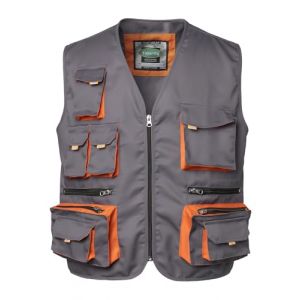 Yukirtiq Gilet de Travail d'Ext&eacute;rieur Multi-poches pour Homme Manteau sans Manche de Travail Gilet de Montage V&ecirc;tements de Travail Gilet sans Manches, Gris, 3XL (Yukirtiq, neuf)