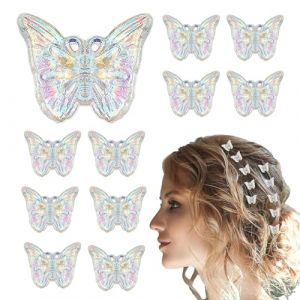 shpuuyy Pinces à cheveux papillon pour filles,pinces à cheveux papillon, 12 pièces pinces papillon accessoires pour cheveux, Pinces papillon argentées et blanches, pince à cheveux mignonne pour (batartiln, neuf)