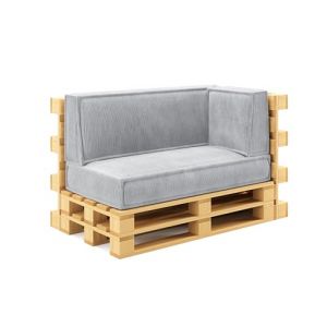 chilly pilley® Coussin de Palette Supports de palettes en Corde pour palettes UE - Housse Amovible - Coussin d'assise - Coussin de Dossier (Lot de 3, Argent) (chillypilley, neuf)