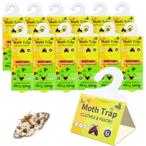 PIWOSGOL 12 Pi&egrave;ces Pi&eacute;ges &agrave; Mites Alimentaires pi&egrave;ges &agrave; Mites VestimentairesPi&egrave;ges &agrave; Colle Les Mites Pi&egrave;ge Anti Mites Adh&eacute;sif &agrave; Ph&eacute;romones avec Colle Haute Performance Jusqu'&agrave; 12 Semaines d'Efficacit&eacute; (guangzhouyiwangqinshenmaoyiyouxiangongsi, neuf)