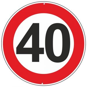 pubblimania panneau de signalisation routière en aluminium métal rond de 3 mm d'épaisseur pour extérieur Ø 30 (Vitesse maximale : 40 km, Paquet de 1) (Pubblimania, neuf)