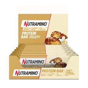 Nutramino | Bo&icirc;te Protein Bar (12x55g) | Barres prot&eacute;in&eacute;es | Bo&icirc;te de 12 Protein Bar - Vanille Caramel (FITADIUM, neuf)