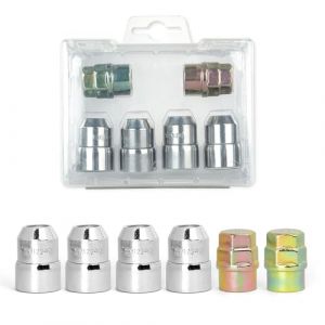 Krtopo 4 Pi&egrave;ces &Eacute;crous Antivol Roue M12x1.25 en Acier Alli&eacute; avec 2 Cl&eacute;s - Boulon Antivol Roue Universel pour Voiture et V&eacute;hicule Modifi&eacute; Argent&eacute; (M12 x 1.25) (aqhtrade, neuf)