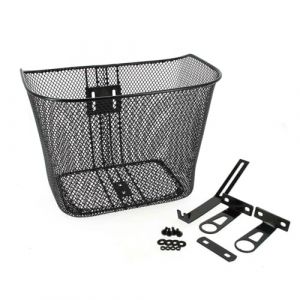 Hapo-G - Panier Avant Vélo Acier 20L Noir - Fixation Fixe - Dimensions 32 x 25 x 25 cm - Panier pour Potence de diamètre 25,4 mm ou 28,6 mm - Panier pour Courses ou Transport d'Accessoires (ADDONE SAS, neuf)