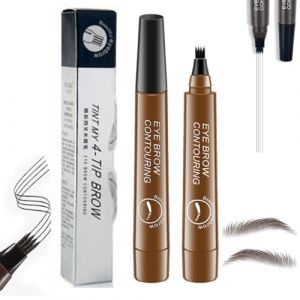 Lightsbetter Waterproof Eyebrow Pen, Lights Better Waterproof Eyebrow Pen, Tint My 4 Tip Brow Waterproof, Makefullbeauty Eyebrow Pen, Microblading Eyebrow Pen (2PC Light Brown) (admusdp, neuf)