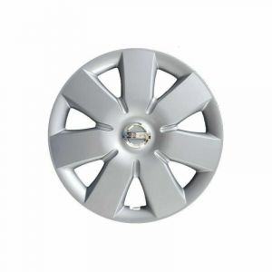 Kit de 4 enjoliveurs adaptables - pour Nissan Note modèle 2006 -> (Logo Chrome) - diamètre 15" (Rixto, neuf)