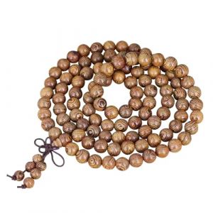 Goerpn 108 Mala Bracelet de M&eacute;ditation en Bois Naturel,Collier de Pri&egrave;re Bouddhiste avec 108 perles de 8mm,Mala Tib&eacute;tain pour Homme et Femme,Protection et Harmonie Assur&eacute;es (Tai yuan fu xiu mao yi you xian gong si, neuf)