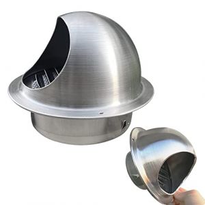 Duchunsheng Grille De Ventilation Hotte 50mm ~ 300mm Mural Bouches D'a&eacute;ration, Sortie D&rsquo;air Murale Ronde en INOX avec Grille, Emp&ecirc;cher Le Vent De Face, Grille A&eacute;Ration D'&Eacute;vacuation Murale Externe (Xiaobaodian, neuf)