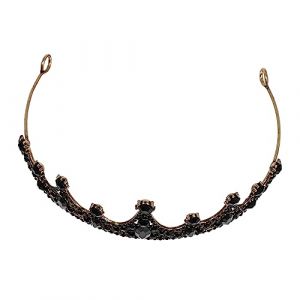 NOLITOY 1 Pc Bandeau Couronne Noir hair charms dameuse robe e soiree bride robe de soiree diadème noir rétro peignoir déguisements coiffure délicate couronne de style vintage alliage Black (M.Meteorite, neuf)