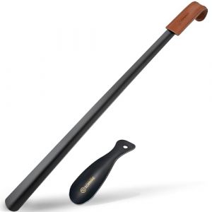 ZOMAKE Chausse Pied Metal 2Pcs - 72cm Grand Chausse-pieds Long Manche Métal Chausse Pieds avec Cuir,19cm Chaussé Pied Facile à Utiliser(2 Pièces Noir) (ZomakeDirect, neuf)