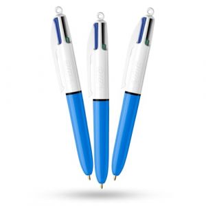 BIC Lot de 3 mini stylos multicolores rétractables 4 couleurs 12 cm avec quatre encres vives assorties pour l'école, le bureau et le codage couleur (DLM Direct FR, neuf)