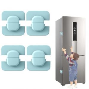 Securite Fenetre Enfant, 4 Pcs Protection Bloque Fenetre Enfant Forte Adhésif Serrure Frigo Durabilité Supérieure Réglable Fenêtre Espace, pour Réfrigérateur, Lave-Linge, Armoire, FenêTre (Bleus) (ZHININGKJ, neuf)