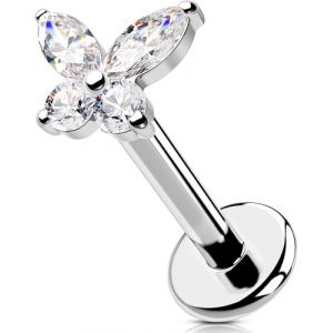 OUFER Body Piercing Bijoux Per&ccedil;age Labret 16G en Acier Inox 316L Clou L&egrave;vre/Barre Tragus/Boucle H&eacute;lix 6/8/10/12mm &agrave; Filetage Interne Fermoir Papillon pour Cartilage et Piercing Plat Femme (OUFER Body Piercing, neuf)