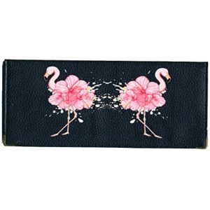 Porte ch&eacute;quier Long Portefeuille Noir Porte Carte Motif Flamant Rose (sylla city, neuf)