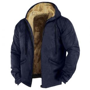 G&eacute;n&eacute;rique Manteaux Homme Manteau Long Homme Capuche Tactique Cachemire Cardigan Bombers Manteaux Matelass&eacute;e Grande Taille Blouson Interieur Cargo Militaire Baseball Moumoute Kleidung 2#Bleu fonc&eacute; 3XL (SHONTON, neuf)