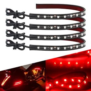 Rouge Flexible Étanche LED Bande Lumière De Voiture Intérieur Bande étanche sous la Caisse pour Motos 12V Voiture Moto 5050-18SMD 32CM LED Voiture Interieur (Keiurot, neuf)