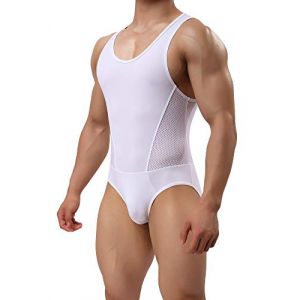 Casey Kevin Body Homme sans Manche Sport Chemisiers Blouses Col Rond Top Bodysuit String Maillot de Corps Respirant (Casey-Kevin, neuf)