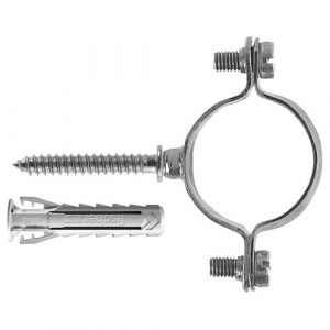 Fischer Collier galvanis&eacute; l&eacute;ger CZV pour fixation de tuyaux &eacute;lectriques en acier, plastique et multicouche, serrage 24 mm, comprend cheville SX Plus 6 et vis double M6, 10 pi&egrave;ces, 567639 (Ferramenta Grelli, neuf)