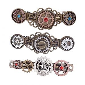 SAFIGLE 3Pièces Épingle à Cheveux Steampunk Vintage avec Design de Rouage Gothique Accessoires de Coiffure pour Filles et Femmes pour Occasions Spéciales (Grand Di, neuf)