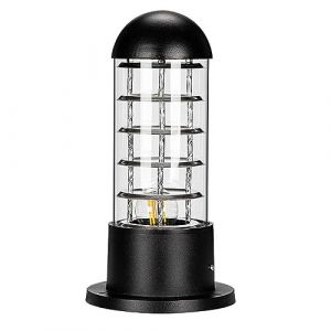 Mengjay Lampadaire Exterieur éclairage Terrasse, Borne Lumineuse Jardin,E27 Etanche Rustique Sur Pied Décoration Aluminium Éclairage De Jardin Éclairage moderne Lampe Pilier Portail (Noir) (Mengjay, neuf)