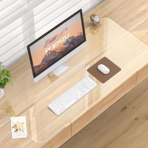 PUEAZU Tapis de Bureau Transparent 80x40 cm, PVC Antidérapant Sous-Main Clair 1.5mm Sous Main Bureau Enfant, Antidérapant Résistant À La Chaleur Tapis de Table Pour Bureau et Ordinateur (PUEAZU, neuf)