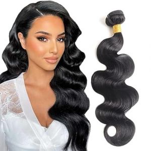 Tuheerst Body Wave Human Hair Bundles Tissage Bresilien en lot Cheveux Humain Black Human Hair Extensions Tissage Cheveux Naturels Double Weft Remy Hair Single Bundle for Woman 32 Pouce (QC Hair, neuf)