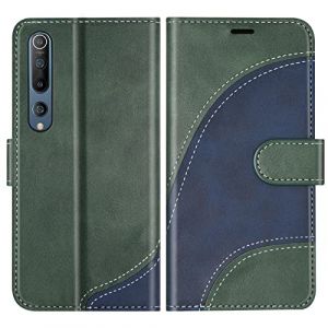 BoxTii Coque pour Xiaomi MI 10 / MI 10 Pro, Portefeuille Etui en Cuir PU, Magn&eacute;tique Protection Housse Coque pour Xiaomi MI 10 / MI 10 Pro, Vert (BoxTii, neuf)