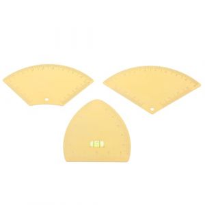 OATIPHO Kit 3 Outils de Mesure pour Sourcils Dor&eacute;s &ndash; R&egrave;gle Triangulaire &Eacute;ventail et Demi-Cercle pour Trac&eacute; Pr&eacute;cis Outil de Cartographie Rapide et Portable Adapt&eacute; au Maquillage (Tsun Ki-sung, neuf)