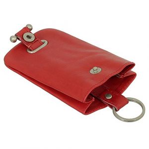 Pochette Porte-clé en Cuir Rouge (ledershop24*, neuf)