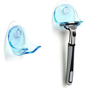 Porte-rasoir Porte rasoir en plastique avec ventouse Crochet de douche Crochet adh&eacute;sif Salle de bain Porte rasoir Aspiration,bleu (VDFGUK, neuf)