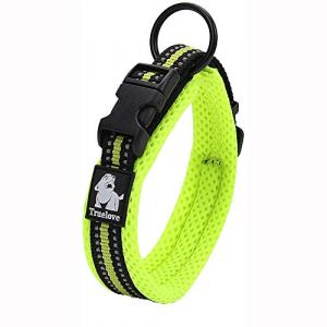 True Love Collier de Chien Réfléchissant Réglable Nylon Solide Confort rembourré Colliers Pet Classic TLC5011(Jaune Fluo,XS) (Truelove Pet Garment and Shoes Co.Ltd., neuf)