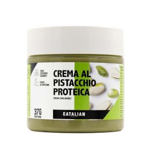 EATALIAN by AMZ BETTER Crème Protéinée de Pistache, Délicieuse Crème à Tartiner au Goût Doux et Unique, avec 37 g de Protéines, Idéale sur le Pain, Excellente pour Dubai Chocolate, 200 g Made in Italy (BETTERSHOP SRL, neuf)