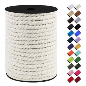 LEREATI Corde Macramé 8mm, 40m Fil Macramé Ficelle Corde Cordon Coton Naturelle, Grosse Corde Douce pour DIY, Porte Plante Mural, Jardin Décoration, Artisanat (Naturel) (LEREATI, neuf)